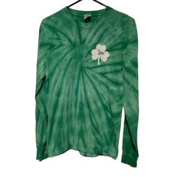 Port and Company Other - Miller Lite Size Small Long Sleeved Green Tie Dye T-Shirt